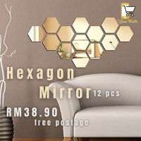 12 Pcs Hexagon Mirror 